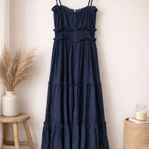 Altar'd State Navy Tiered Maxi Dress